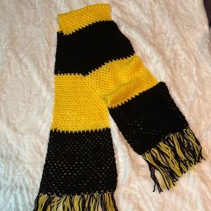 Handmade Crochet Yellow and Black Scarf Columbus Crew Colors
